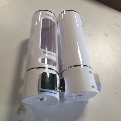 274071 - TIMESSETL Dozator sapuni i montuar në mur 400ML, Dozator shampoje dhe xheli dushi, Dozator sapuni dushi me dy doza, Dozator sapuni të lëngshëm