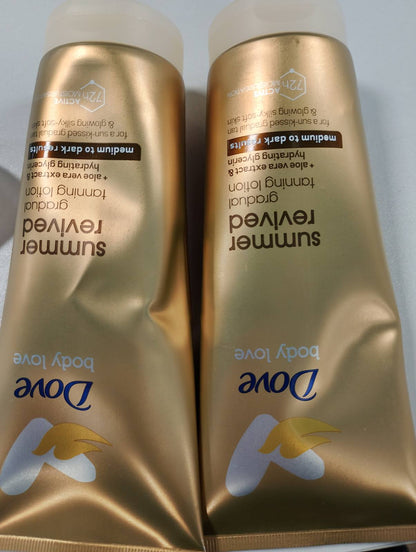 301258 - DOVE Losion trupi Summer Revived për vetënxirje, 2 x 200 ml