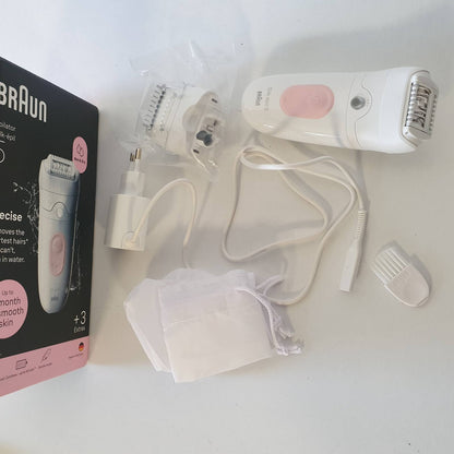 300310 - BRAUN Depilator Elektrik për Femra Silk Epil 5, 5-030, I Bardhë dhe Rozë Flamingo