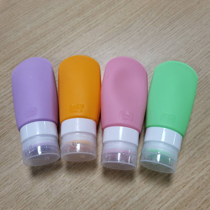 301394 - AIQINU - Shishe udhëtimi të rimbushshme 90ml, 4 copë, silikoni i papërshkueshëm nga rrjedhjet, pa BPA