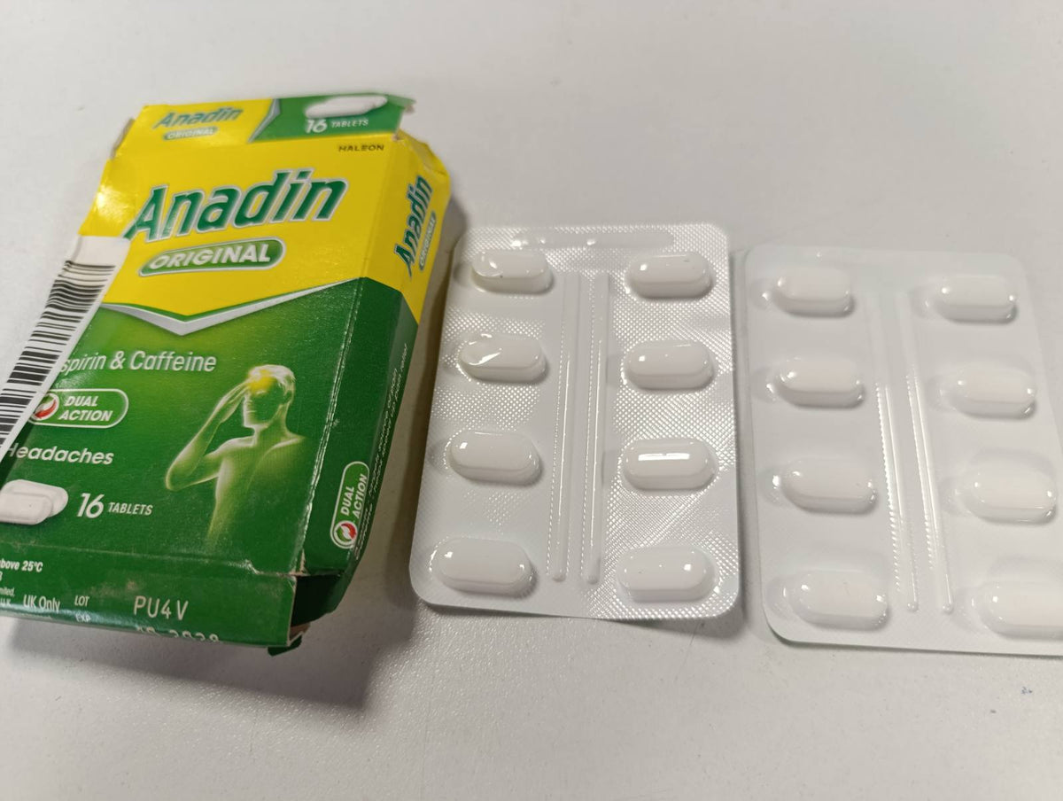 301520 - ANADIN Tableta Originale për Qetësimin e Dhimbjes, 16 tableta, Aspirinë dhe Kafeinë