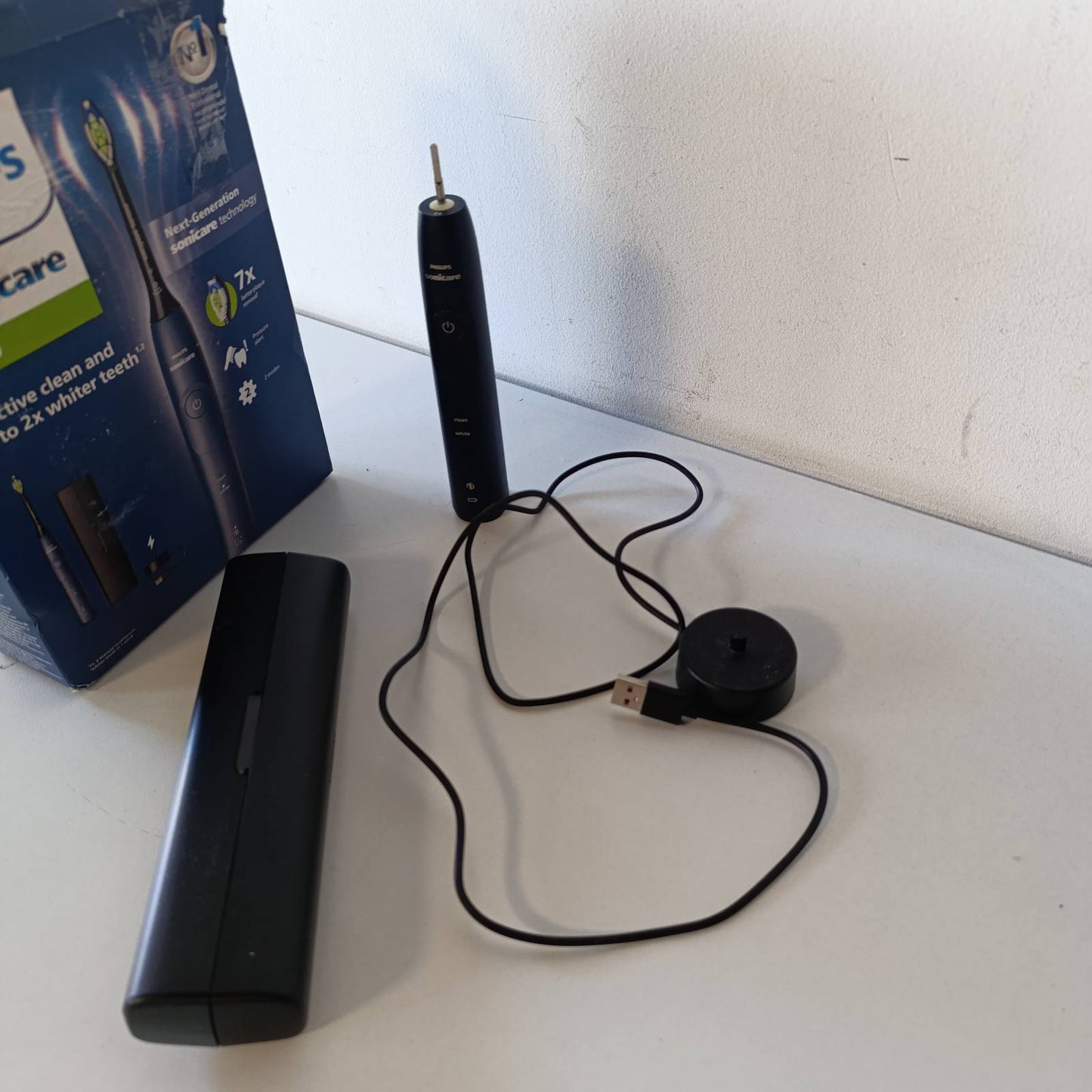 315294 - urçë dhëmbësh elektrike Sonicare 5500 HX7113/01, 2 Mënyra Pastrimi, Kontroll Presioni, EasyStart, SmartTimer, BrushPacer, Ngjyrë Blu e Errët