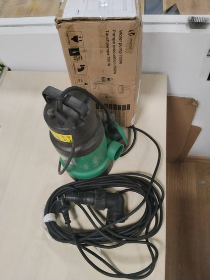 288616 - VOUNOT® Pompë zhytëse për ujë të ndotur 750W me ndërprerës notues, Maks. 14000L/H, Thellësi zhytjeje 7M