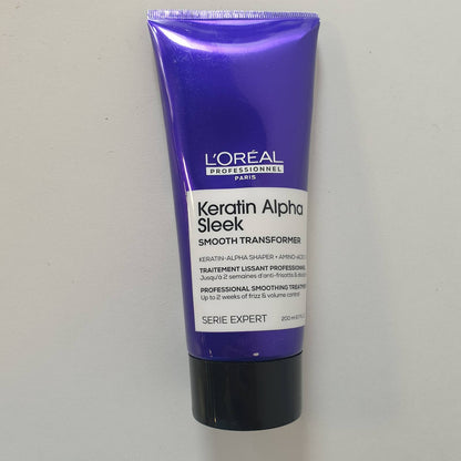 302064 - L'OREAL PROFESSIONNEL Trajtim Transformues për Flokët Alpha Sleek Keratin Smoothing - 2 Javë Kontroll i Fërkimit - Lëmon Progresivisht Flokët në Nivelin e Keratinës - Teknologji e Patentuar - 200 ml