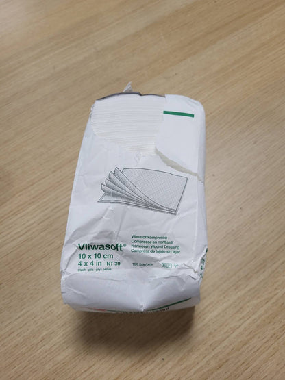 322191 - VLIWASOFT Pako me 100 fasha jo-sterile, 10 cm x 10 cm, 4 shtresa
