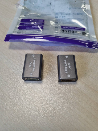 274469 - VCELINK Adaptues për çiftëzues HDMI 8K 2.1, Kabllo zgjatues HDMI femër në femër, Mbështet 8K @60Hz, 4K, 2K, 1080P, UHD, HDR, ARC, Pako me 2 copë