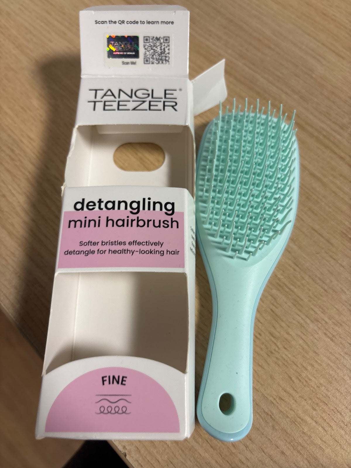 318023 - Tangle Teezer Ultimate Detangler i Vogël, për flokë të hollë dhe të ndjeshëm, ngjyrë turkuaz