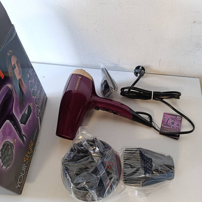 316796 - REMINGTON D5219 Tharëse flokësh Ionic 2300 W, Set me Grykë Stilimi, Difuzues, Përforcues Rrënjësh, 3 Cilësime Ngrohjeje, 2 Cilësime Ventilatorit, Ftohje