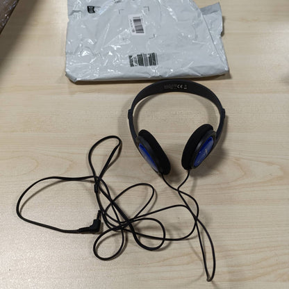 269562 - Panasonic Kufje RP-HT010E-A mbi vesh, gjatësi kablli 1.2 m, prizë me prizë, të lehta, blu