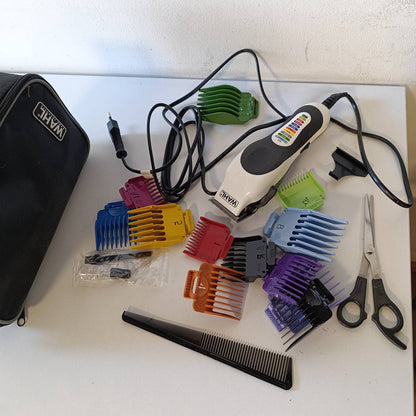 289545 - WAHL Makinë prerëse flokësh Color Pro me kabllo, 10 krehëra udhëzues, set me gërshërë dhe krehër