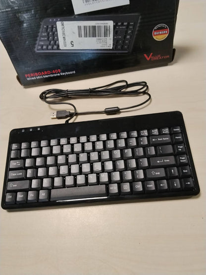 310047 - PERIXX Mini-tastierë USB me kabllo PERIBOARD-409H, 2 shpërndarës USB, e zezë
