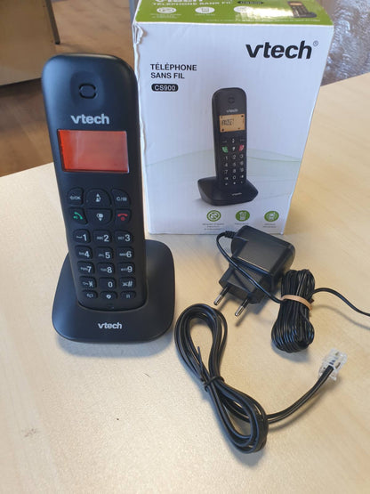 296010 - VTECH Telefon pa tel DECT CS900, Bllokim thirrjesh, ID/Pritje e thirrësit, Libër telefonash, Jetëgjatësi baterie 13-orëshe, Ekran me ndriçim nga prapa, Rithirrje, Pa duar, Volum i rregullueshëm