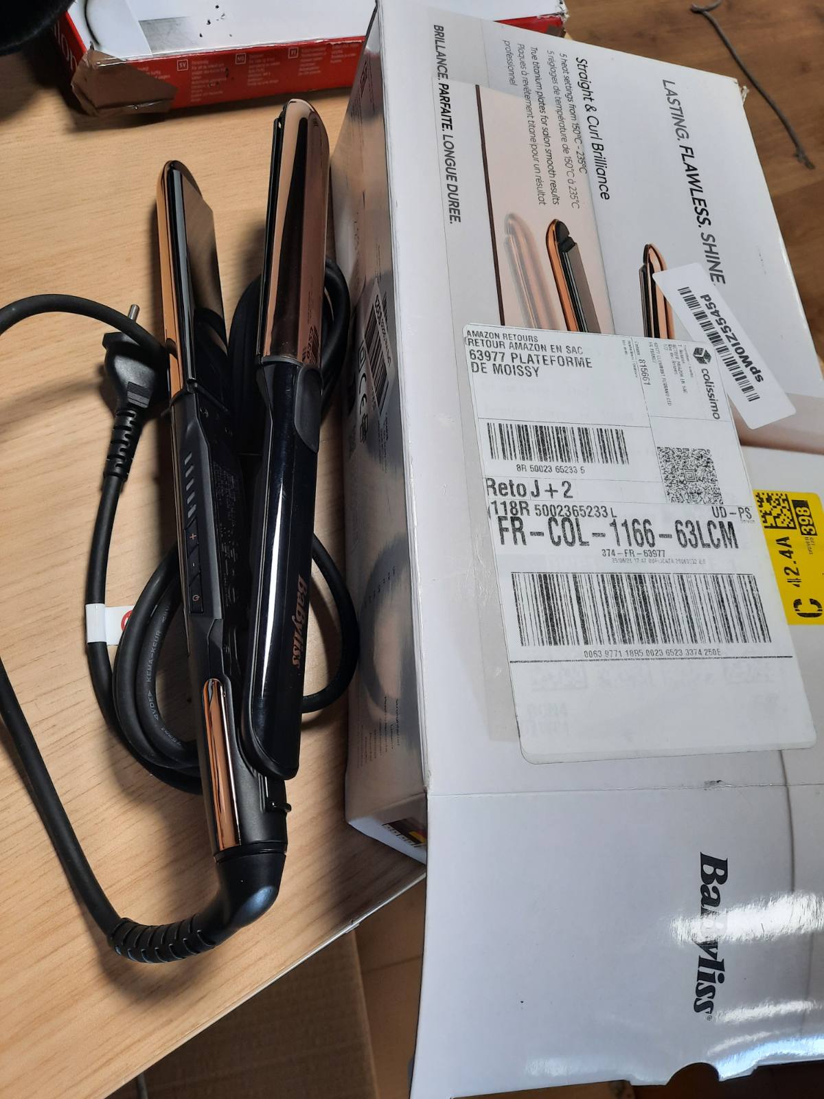 289449 - BABYLISS Pjastër flokësh Straight and Curl Brilliance - Pllaka titaniumi, Teknologji Jonike, Ngrohje e Shpejtë 15-Sekonda, 5 Cilësime Temperature deri në 235°C, ST482E
