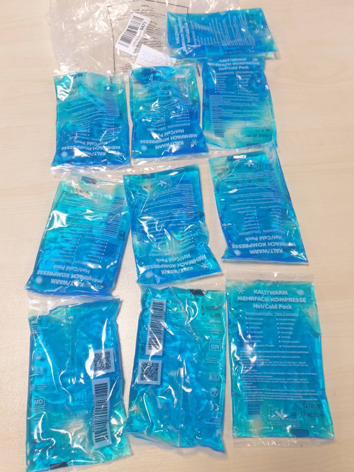 322026 - Kompresa të Nxehta dhe të Ftohta 9 x 16 cm – Pako me 10 kompresa terapie të ripërdorshme për aplikime të ftohta dhe të nxehta