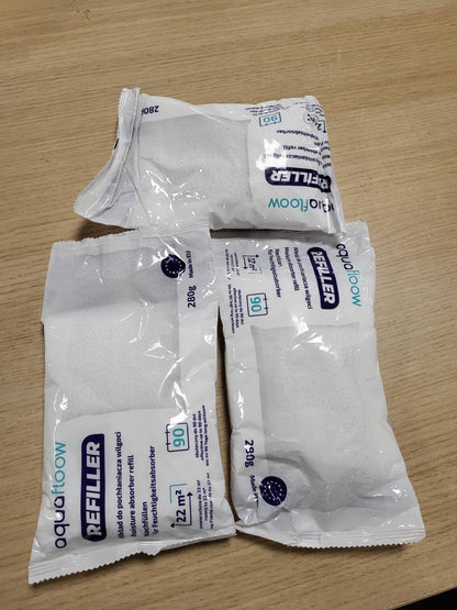 314917 - AQAUAFLOOW Qese Mbushëse 280g për Tharësin e Lagështisë, Paketa me 5, Granula, Parandalon Mykun, Mbron Muret, Eliminon Erërat e Këqija
