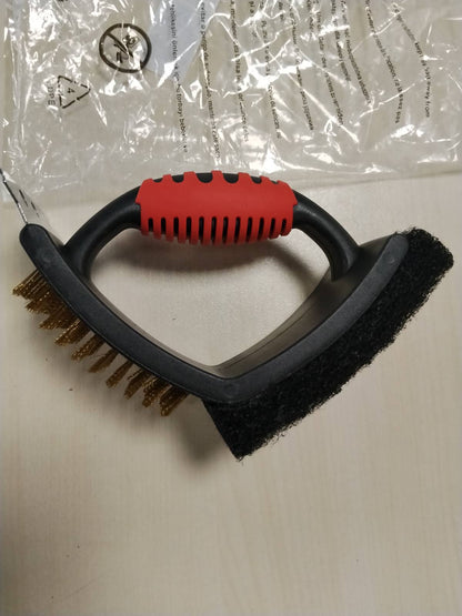 322614 - AMIG - Furçë Pastruese për Barbecue Fireplus 3 në 1 - Aksesorë Pastrimi për Skarë - 16.5 x 11.5 x 7 cm