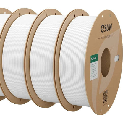 310080 - eSUN Filament PLA 1.75 mm, saktësi dimensionale +/- 0.05 mm, 1 kg për bobinë, 3 bobina për printera 3D, e bardhë e ftohtë