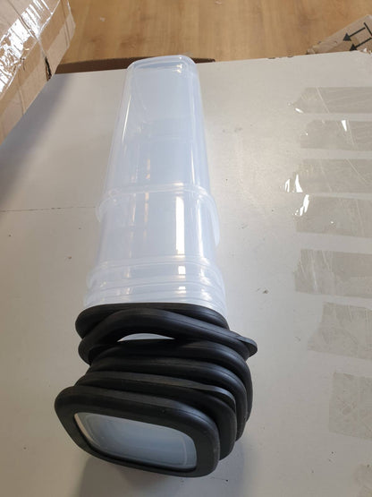 322545 - ROMON Kuti Ruajtjeje Kuzhine, Set prej 6, Enë Ushqimi PP me Kapakë, Transparente, të Grumbullueshme, Pa BPA