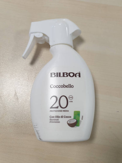 303363 - Bilboa Krem kundër diellit Coccobello Trigger SPF 20, me vaj kokosi, rezistent ndaj ujit, 200 ml
