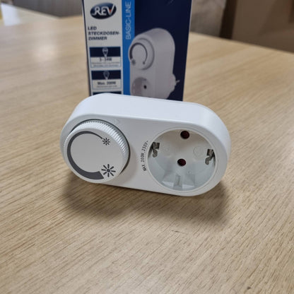 322780 - REV Rregullues drite me prizë për llamba LED, inkandeshente dhe halogjene, tension i lartë, plug & play, çelës rrotullues ndezje/fikje, e bardhë
