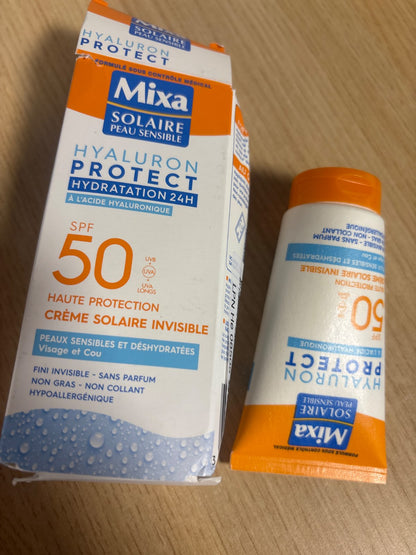 225142 - Mixa Sun Sensitive Skin – Krem dielli transparent me acid hialuronik – Mbrojtje e lartë