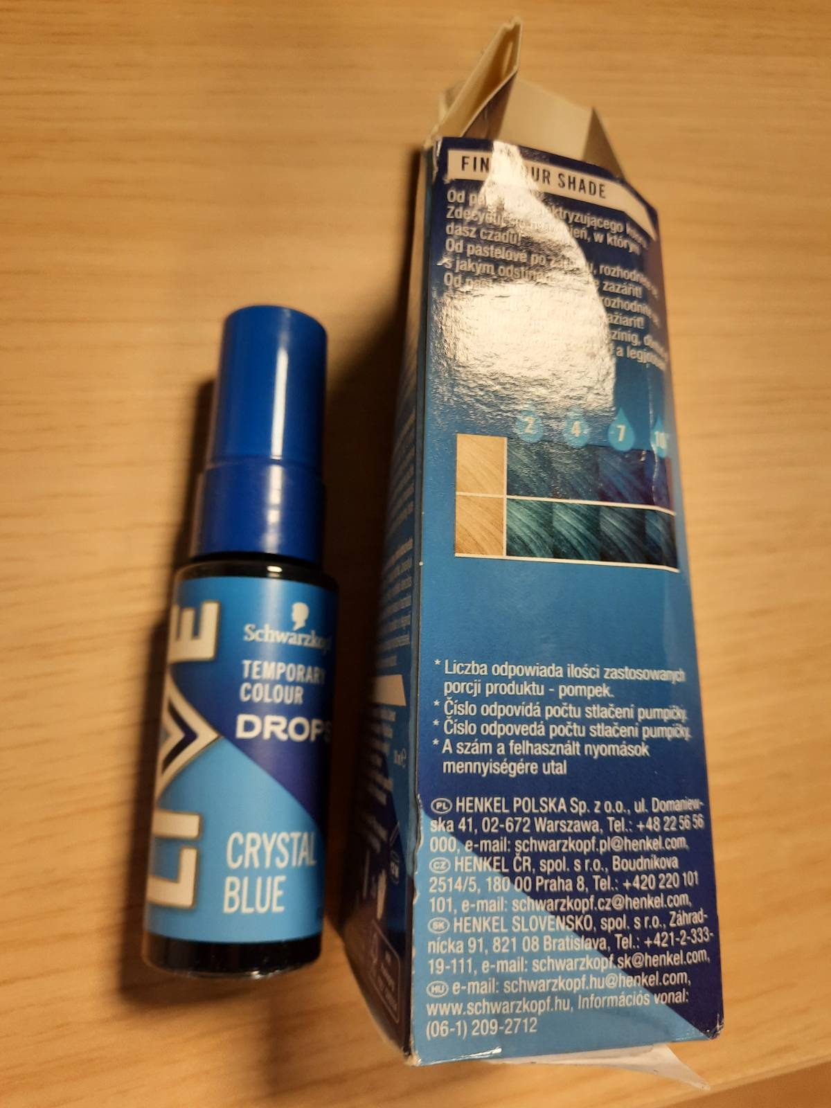 297408 - SCHWARZKOPF LIVE Color Drops Ngjyrë gjysmë-permanente blu 30ml, 2 deri në 12 larje