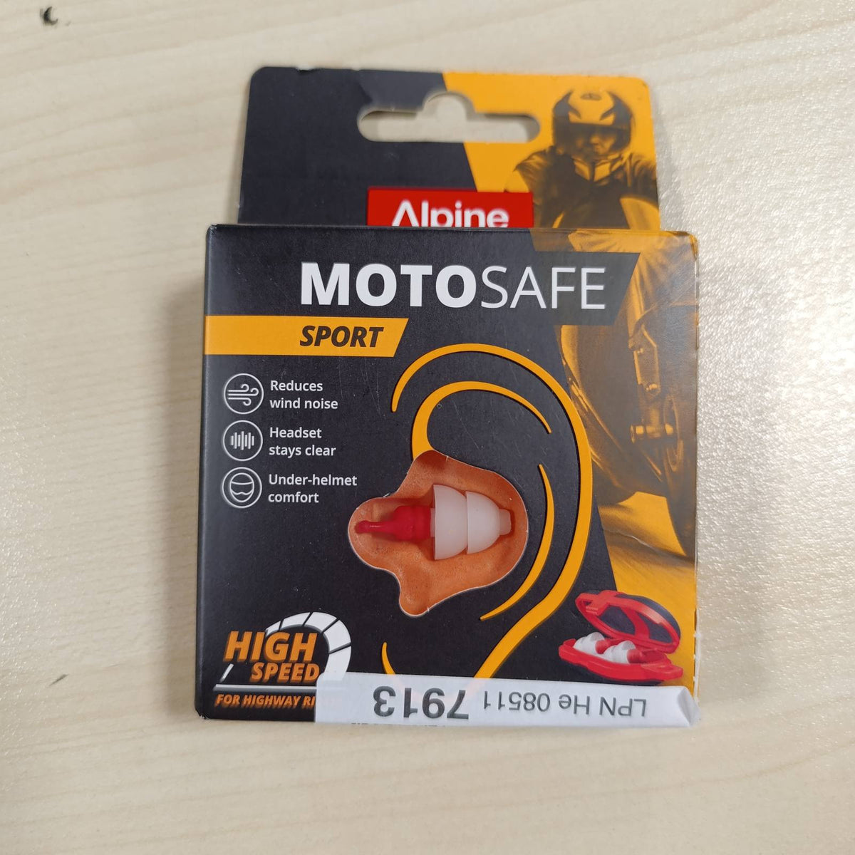 302368 - ALPINE MotoSafe Sport Tapa veshësh për motorçikletë me anulim zhurme, mbrojtje dëgjimi e çertifikuar CE, ulje zhurme (SNR) 20 dB, hipoalergjike dhe të ripërdorshme