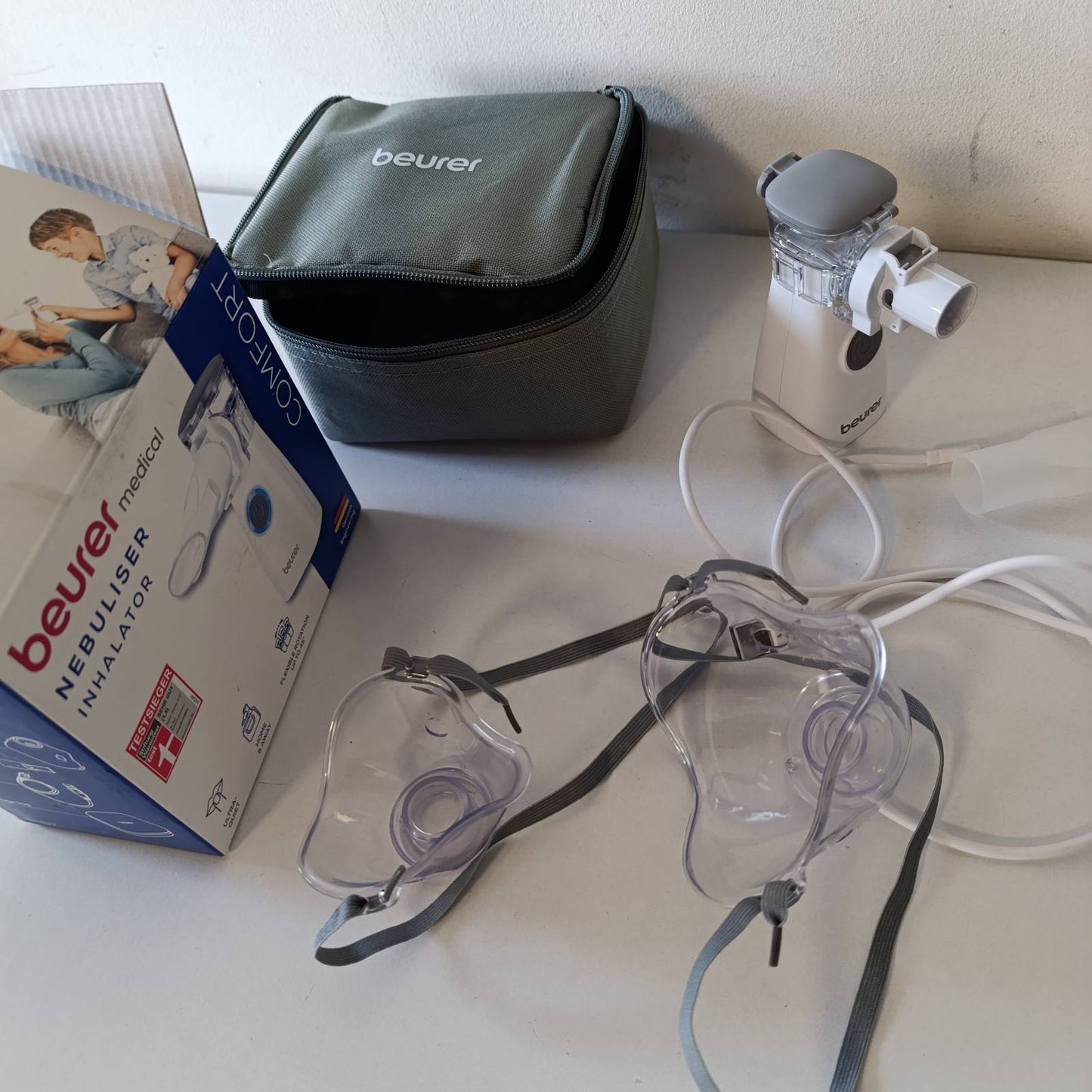 289552 - BEURER Inhalator IH 57, nebulizator me membranë vibruese dhe teknologji aerosol, inhalator portativ me bateri të rikarikueshme