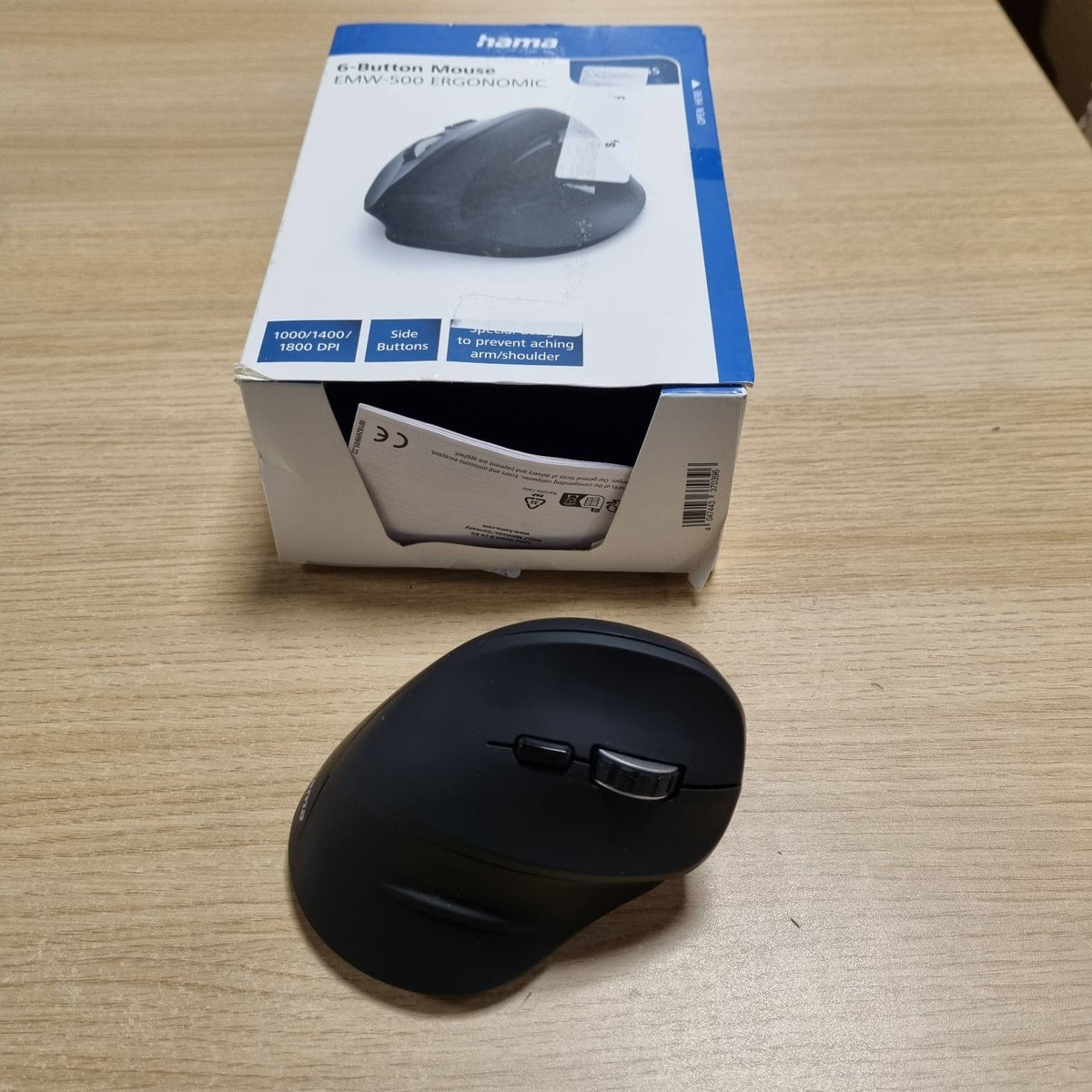 310122 - HAMA Maus pa tel ergonomik, Maus vertikal, Sensor optik 1000/1400/1800dpi, i zi, 00182699