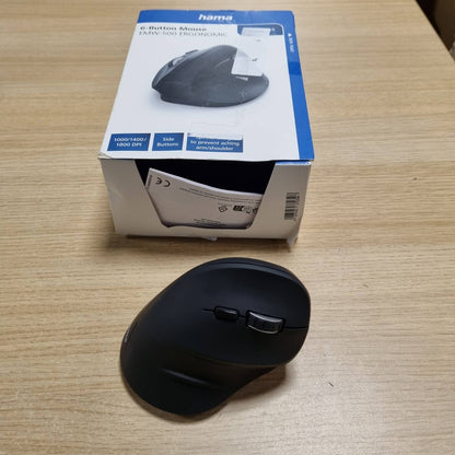 310122 - HAMA Maus pa tel ergonomik, Maus vertikal, Sensor optik 1000/1400/1800dpi, i zi, 00182699