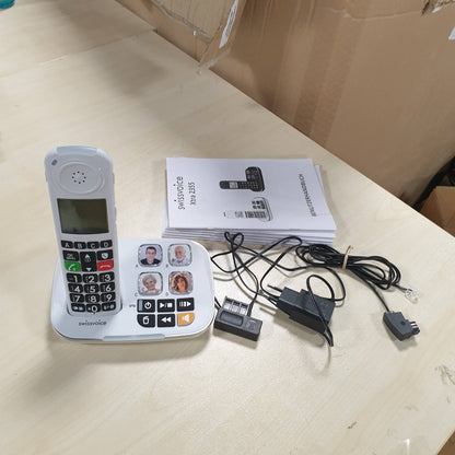 309608 - SWISSVOICE Xtra 2355, DECT, Telefon fiks pa tel, Butona të mëdhenj, Sekretari telefonike, Përmirësim audio, I pajtueshëm me aparat dëgjimi, Bllokim thirrjesh, I bardhë