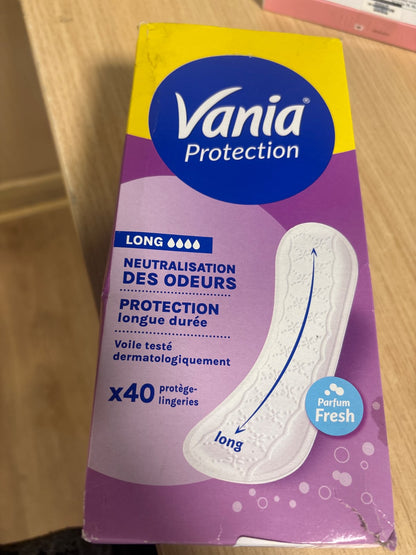 290540 - VANIA Mbrojtëse të brendshme Long Fresh Protection (kuti me 40 copë), ultra-thithëse, zonë e zgjatur, aromë e lehtë, kontroll i aromës deri në 12 orë