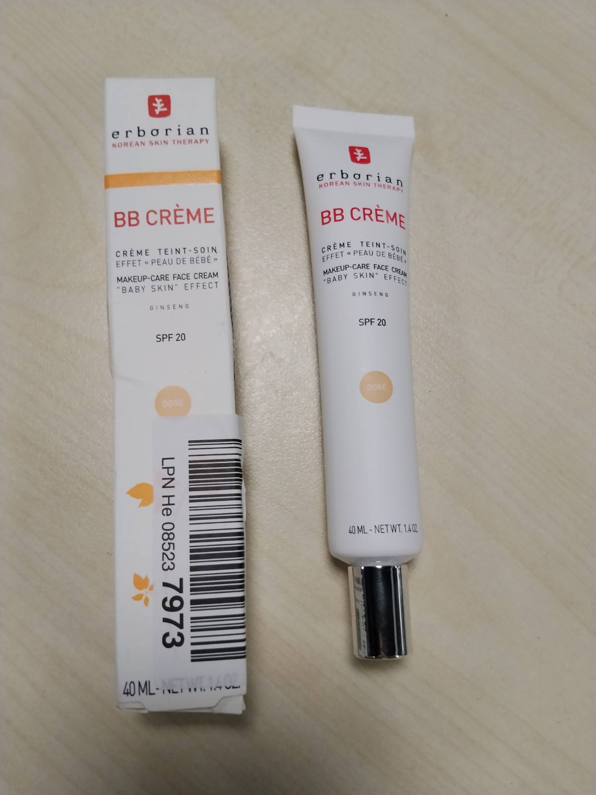 289588 - ERBORIAN Krem BB me Xhensen, 15 ml, efekt lëkure foshnje, kujdes 5-në-1 me SPF 20, ari