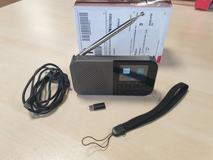 308731 - SHARP Radio Dixhitale Portative DR-P520(GY) Osaka – DAB+, DAB, FM, 120 Parazgjedhje, Bateri e Rikarikueshme, Ngarkim USB-C, Dizajn Kompakt – gri