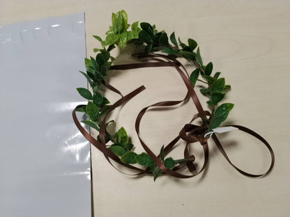 302107 - MOSTORY Kurorë me Gjethe Elfi në Formën e Zanave të Pyllit për Kostume Karnavali për Gra, kurorë dafine e gjelbër e punuar me dorë për dasma dhe cosplay