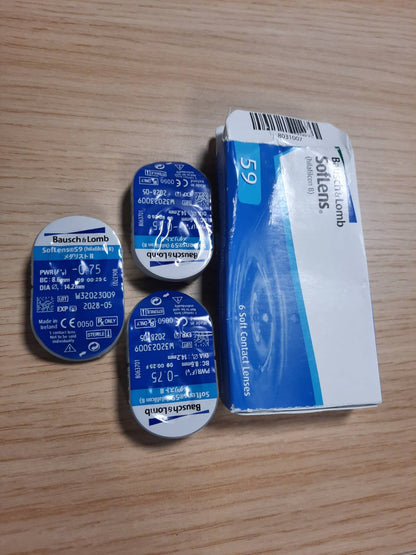 290104 - SOFLENS 59, lente kontakti mujore, 6 copë, -0.75 dioptri
