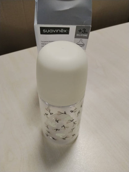 308083 - SUAVINEX Shishe Anti-Kolik 270ml me Thithë Silikoni Symmetrical SX Pro, Rrjedhje Mesatare (M), për Lëngje me Dendësi Mesatare, Bebe 3+ Muaj