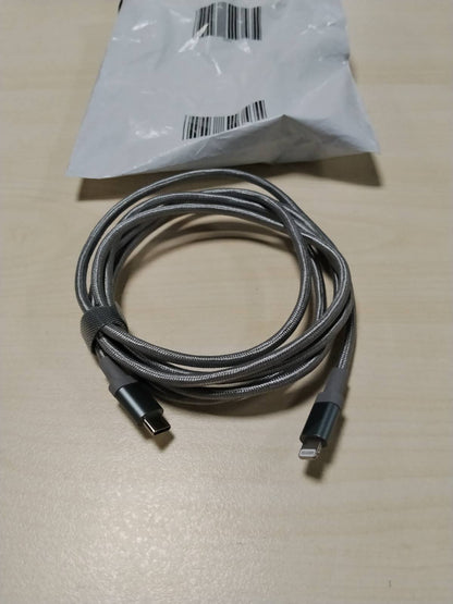 305548 - AMAZON BASICS Kabllo USB-C në Lightning prej najloni të endur, Karikues MFi për iPhone 13/12/11/X/XS/XR/8, 1.8 m, Gri e errët