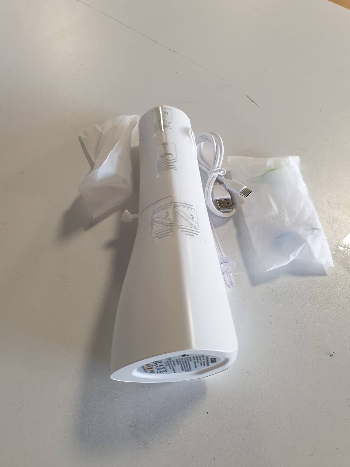 321253 - AUIEI Pastrues Dentar Portativ - 5 Mënyra, 8 Gryka, Rezervuar 300ML, i Ngarkueshëm me USB, IPX7 i Rezistueshëm ndaj Ujit, ngjyra e bardhë