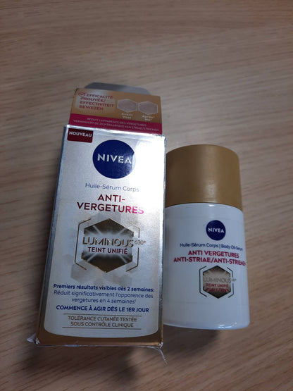 303681 - NIVEA Serum për trupin kundër strijave Luminous630®, 100 ml, kujdes hidratues dhe kundër njollave, për të gjitha llojet e lëkurës