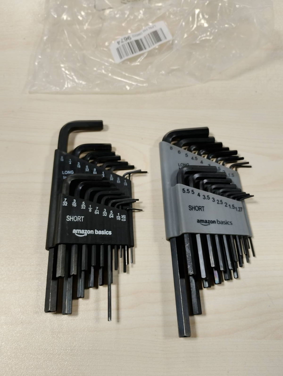 314767 - AMAZON BASICS Set çelësash gjashtëkëndësh me 36 pjesë, çelik krom vanadiumi, madhësi metrike dhe perandorake, për biçikleta, montim mobiljesh, makina dhe punime 'bëje vetë'
