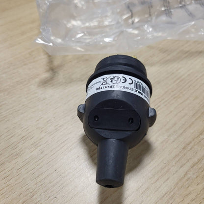 335665 - DEBFLEX Prizë Elektrike Mashkull e Papërshkueshme nga Uji 2P+E 16A - Gomë E Zezë 97 x 49 x 37 mm
