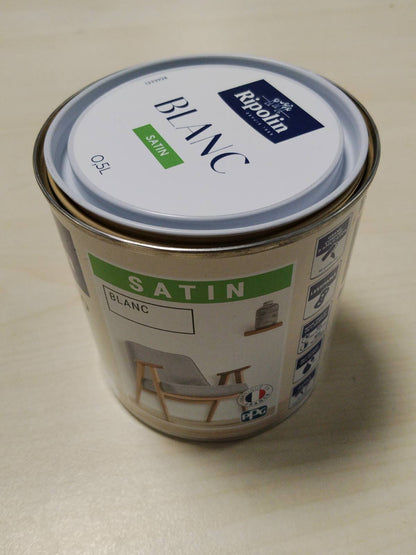 313952 - RIPOLIN - Bojë për Brendshme Shumë Sipërfaqesh - 0.5L - E Bardhë, Aplikim i Lehtë, Ekoetiketë, Ngjyrë Sateni