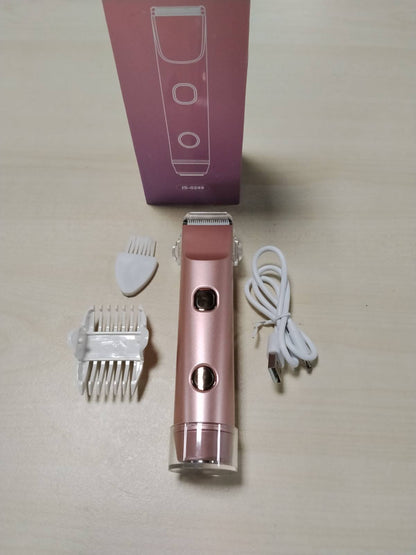 290019 - CAREHABI Makinë rroje për femra, 2 në 1, prerëse elektrike për bikini me teh qeramik IPX7, e papërshkueshme nga uji, 0.14 kg, ngjyrë rozë e artë