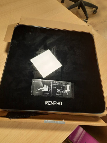 290209 - RENPHO Peshore Personale, Peshore Trupi me Sensorë me Precizion të Lartë, Peshore Dixhitale 10.2" x 10.2", e bërë prej Qelqi Sigurie, E Zezë-BK