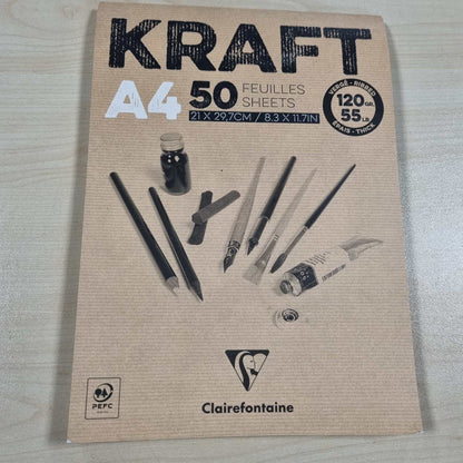 310670 - CLAIREFONTaine 975815C Ngjitës Kraft Laid kafe, 50 fletë, A4, 120 gsm