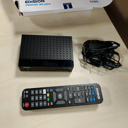 295768 - EDISION Marrës Satelitor Proton S2 Plus Full HD FTA, Telekomandë Comfort 2-në-1, i pajtueshëm me Unicable (DVB-S2, HDMI, SCART, S/PDIF, USB, LAN, Mbështetje USB WiFi, Lista e programeve gjermane e parainstaluar)