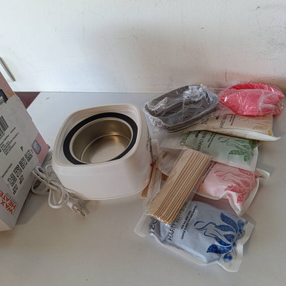 302289 - WANDOFOL Set Depilimi me Dyll, 4 Rruaza Depilimi 100g, Tas Silikoni, Spatula Druri, Ngrohës Dylli