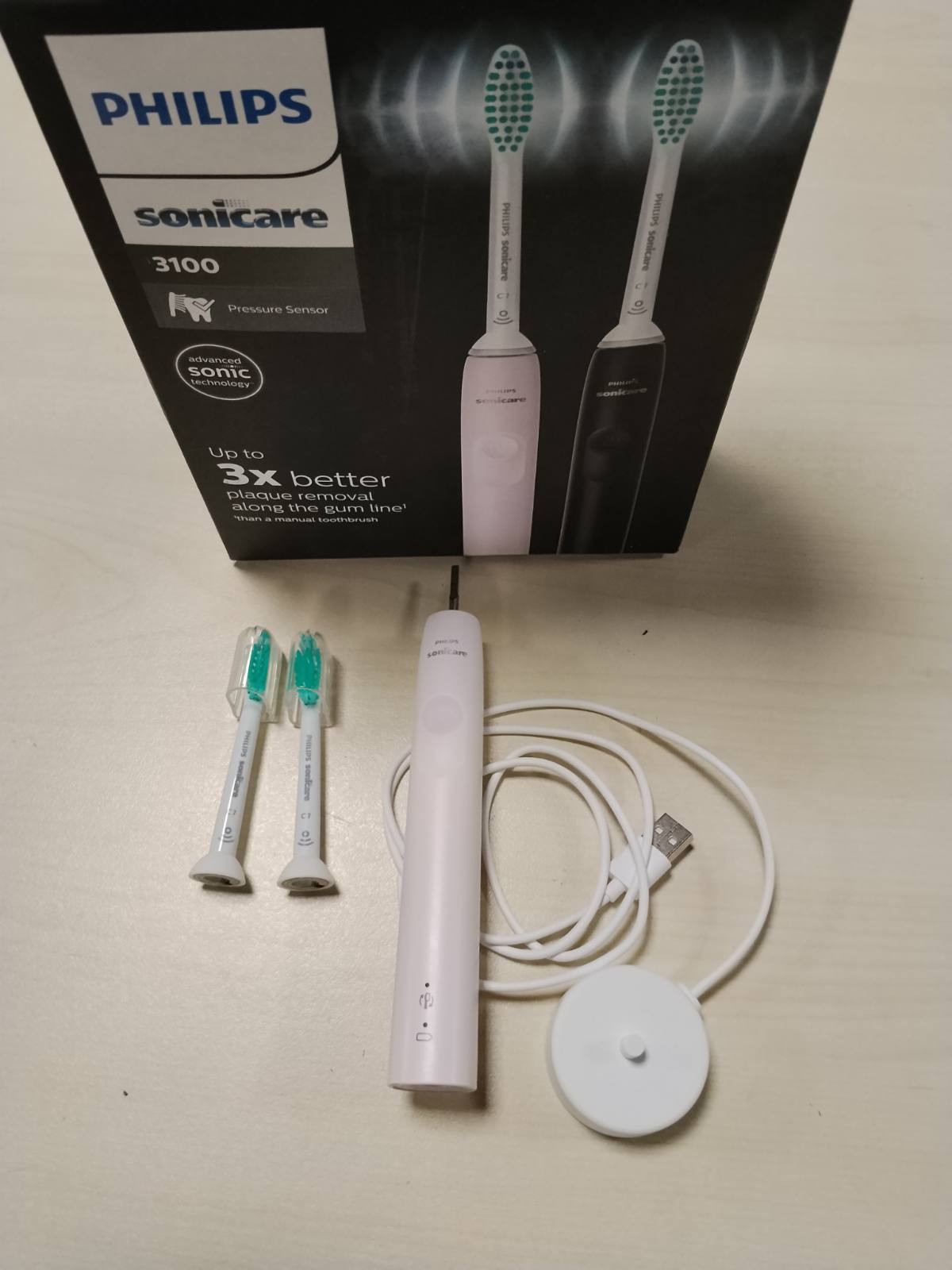320915 - PHILIPS Furçë dhëmbësh elektrike Sonicare 3100, HX3675/15, kontroll presioni, kohëmatës, Sugar Rose