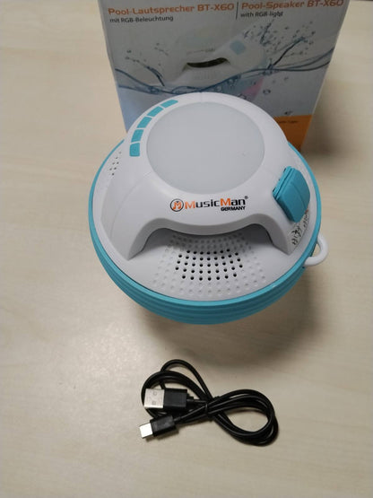 310036 - MUSICMAN Altoparlant Bluetooth BT-X60 i papërshkueshëm nga uji, portativ IP67, LED shumëngjyrësh, jetëgjatësi baterie 8-orëshe, për dush, pishinë, plazh, përdorim në natyrë
